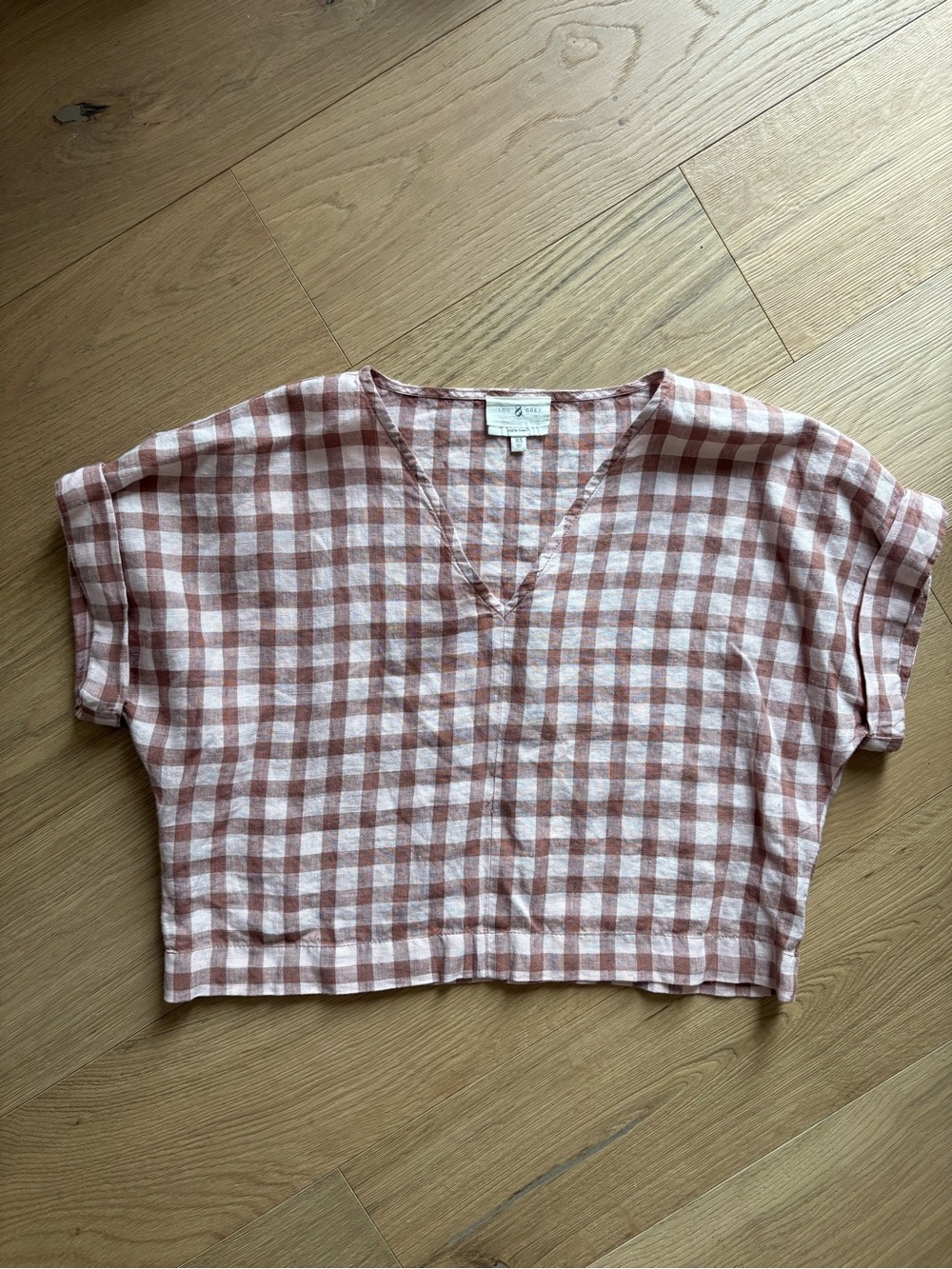 Lou & Grey Pink Gingham Wide-Leg Set